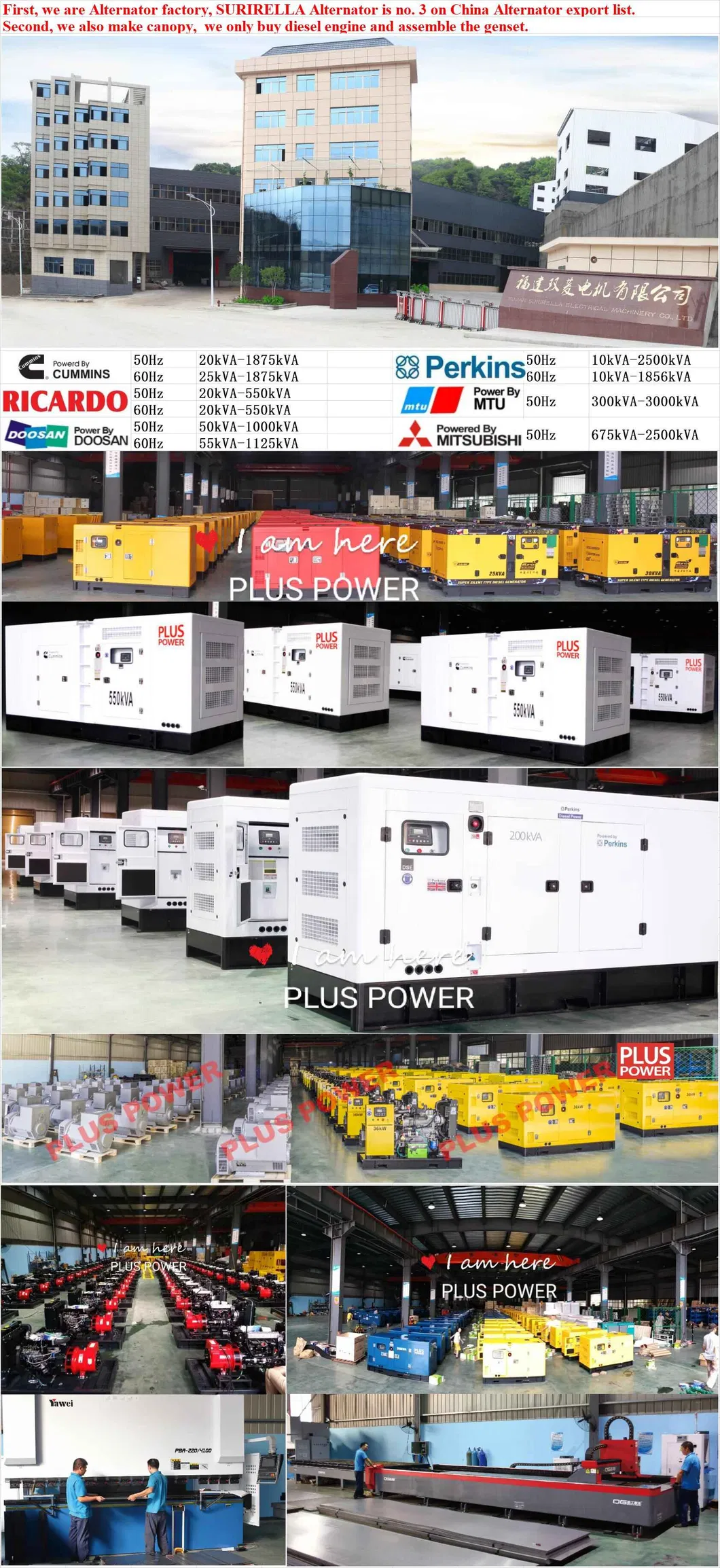 60Hz 350kw 440kVA Cummin S Super Silent Diesel Power Generators (15kVA 20kVA 25kVA 30kVA 50kVA 60kVA 80kVA 100kVA 150kVA 200kVA 250kVA 300kVA 500kVA)