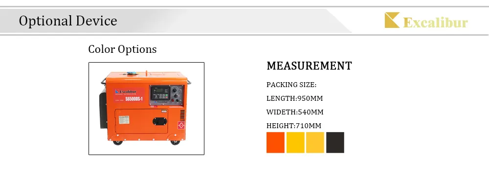 7500ds Air Cooled Singel Phase Low Noise Silent Diesel Genset Generator