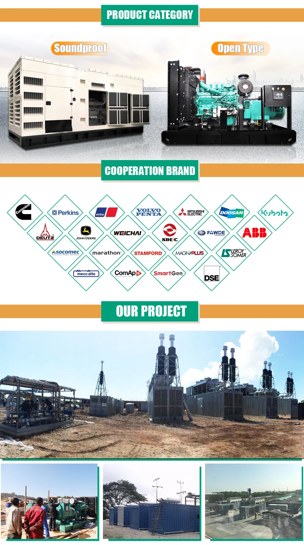 CE Certified 200kw Genset Powered by Pks Engine Generator