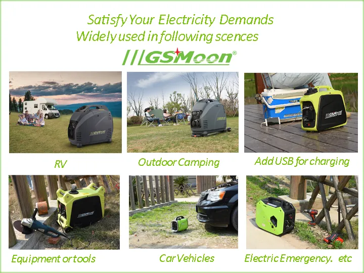 Mobile Trolley 5.7L Fuel Tank Gasoline Inverter Generator Set/Super Silent