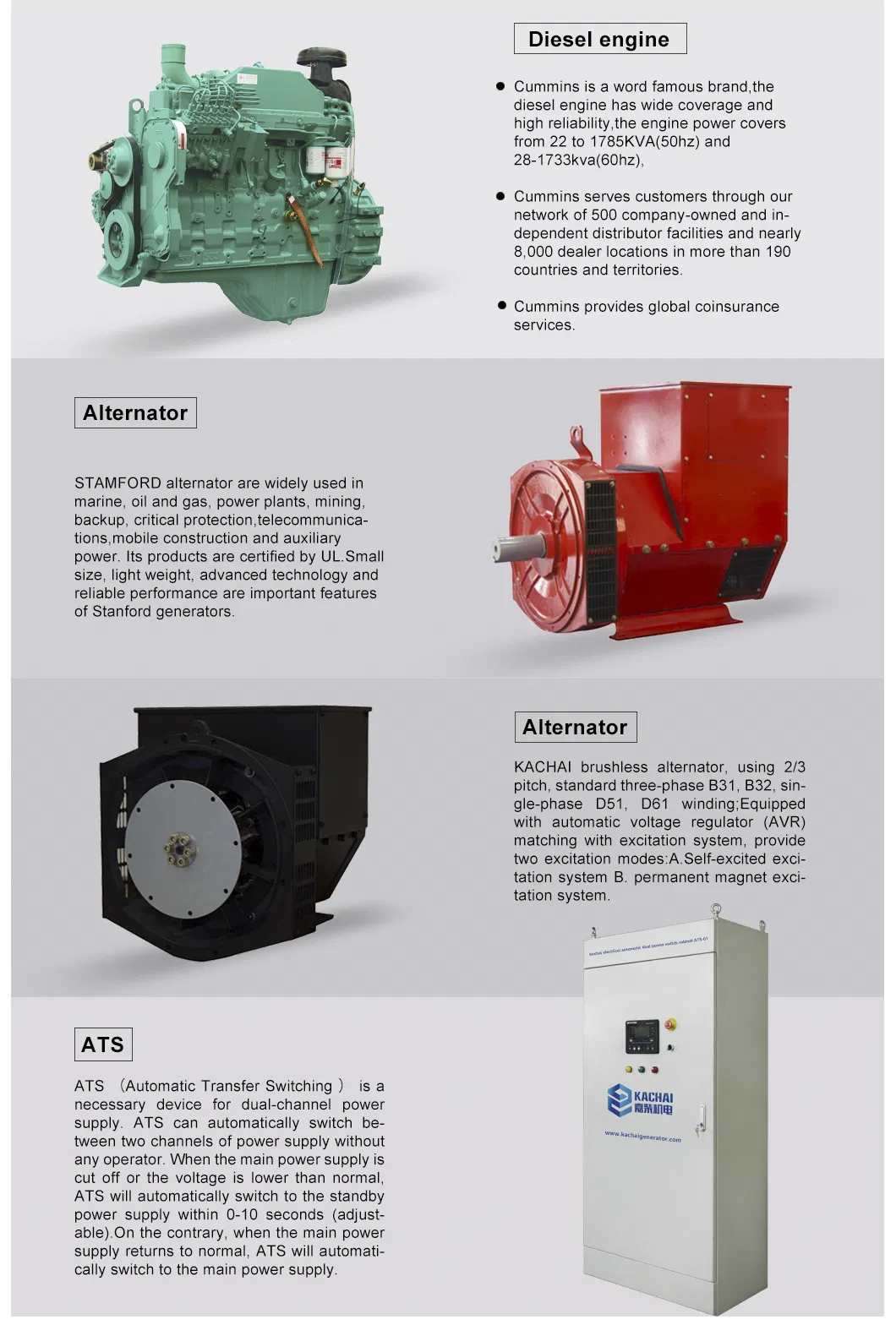 Ningbo Cummins 50kVA/ 60kVA Silent Type Diesel Generator with ATS