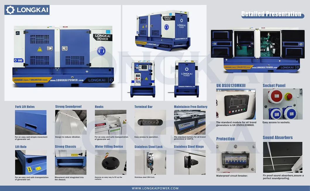 Silent or Trailer Type Diesel Electric Generator Powerd by 610kw Korea Doosan Engine